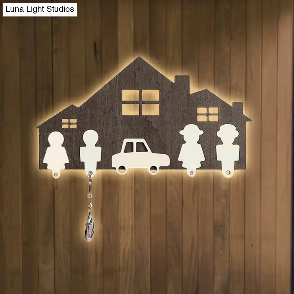 Modern LED Wooden Wall Light for Kid's Bedroom & Foyer – Stylish Sconce Lamp