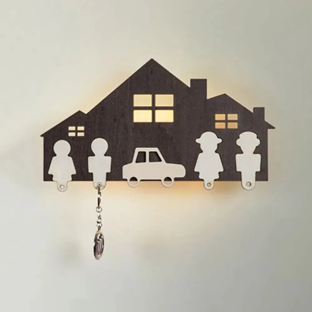Modern LED Wooden Wall Light for Kid's Bedroom & Foyer – Stylish Sconce Lamp