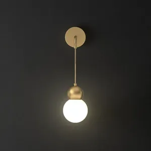Modern Orb Wall Lamp with Milky Glass Shade - Elegant Gold Sconce Light