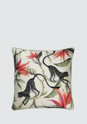 Monkey Paradise | Chalk Silk Cushion Cover