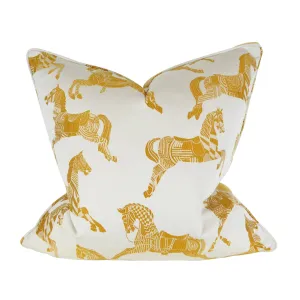 Mustard Horse Jacquard Cushion