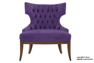 Mya Winged Velvet Lounge Chair - Amethyst