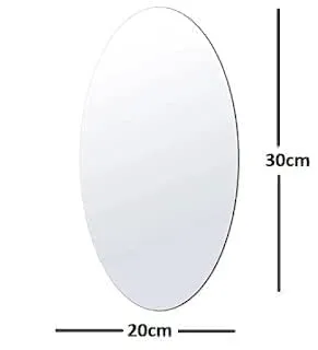 Nirvic - Oval Shape Wall Sticker Mirror (Non-Glass) Unbreakable Plastic Sheet for Bathroom,Bedroom,Drawing Room,Office and Home Decoration 30 * 20 (i)