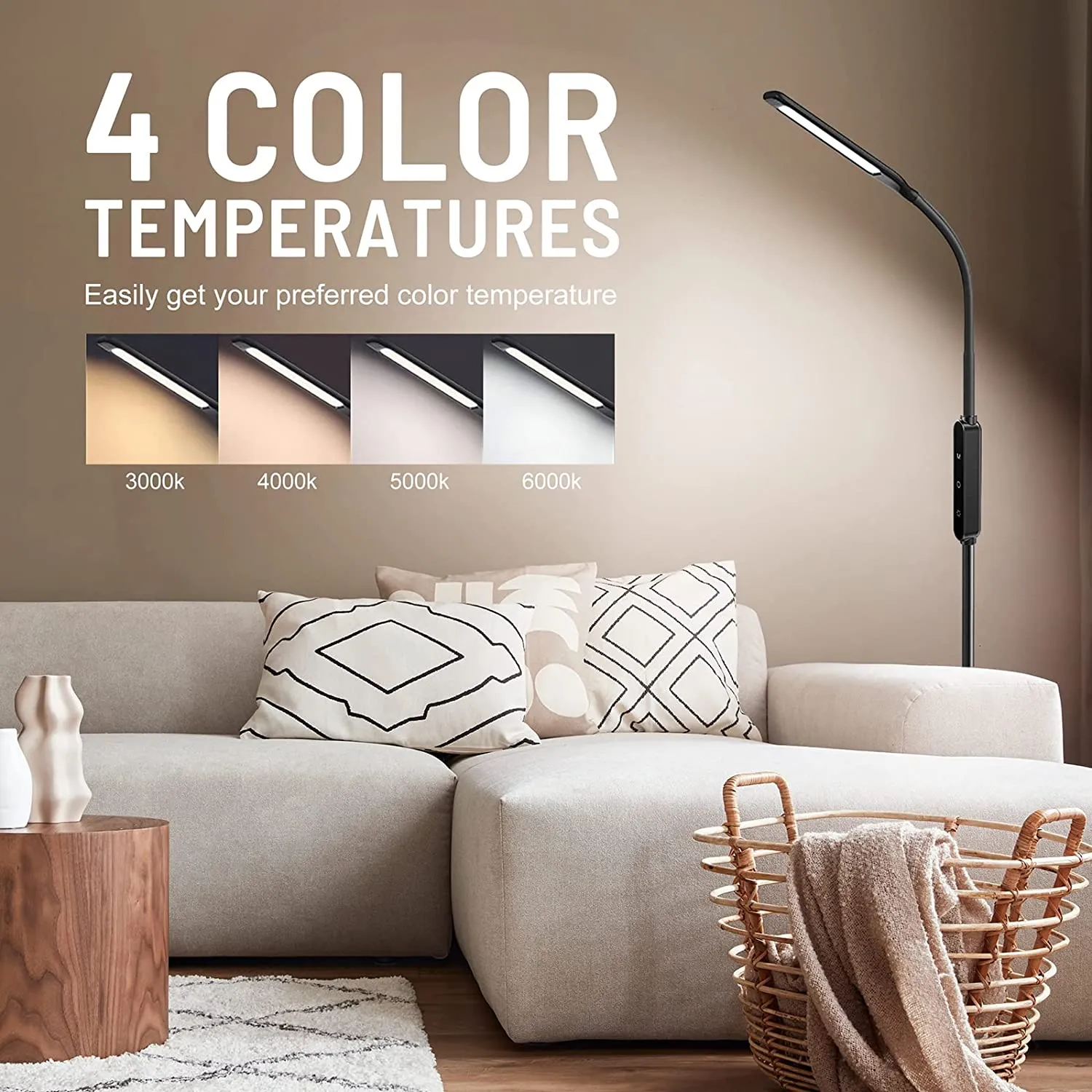 Nopoor | LED Floor Lamp With 4 Brightness Levels and 4 Color Temperatures