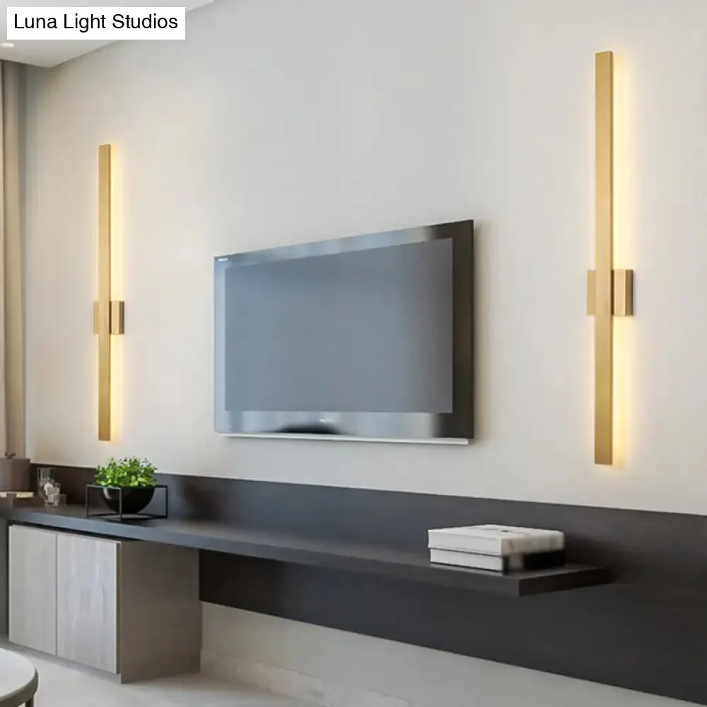 Nordic Acrylic LED Wall Light Sconce - Gold, 23.5"/31.5" Wide - Warm/White Light