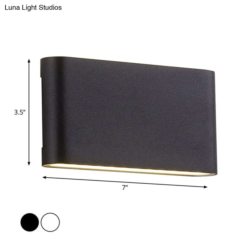 Nordic Aluminum Flush Mount Wall Lamp - Black/White LED Sconce Light Fixture (Small/Large)