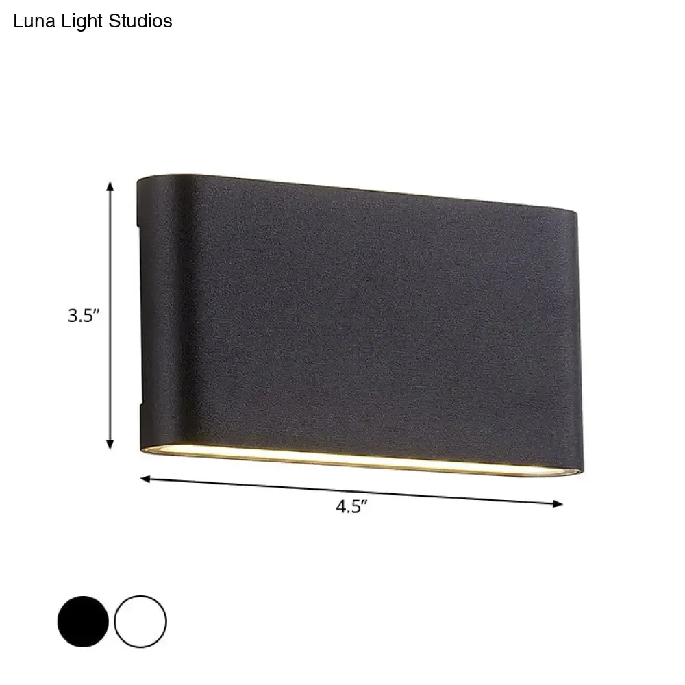 Nordic Aluminum Flush Mount Wall Lamp - Black/White LED Sconce Light Fixture (Small/Large)