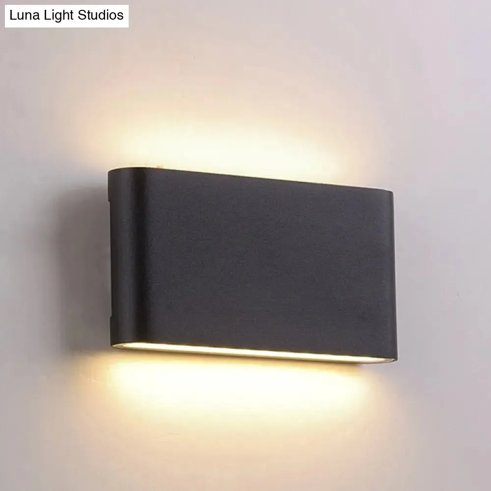 Nordic Aluminum Flush Mount Wall Lamp - Black/White LED Sconce Light Fixture (Small/Large)