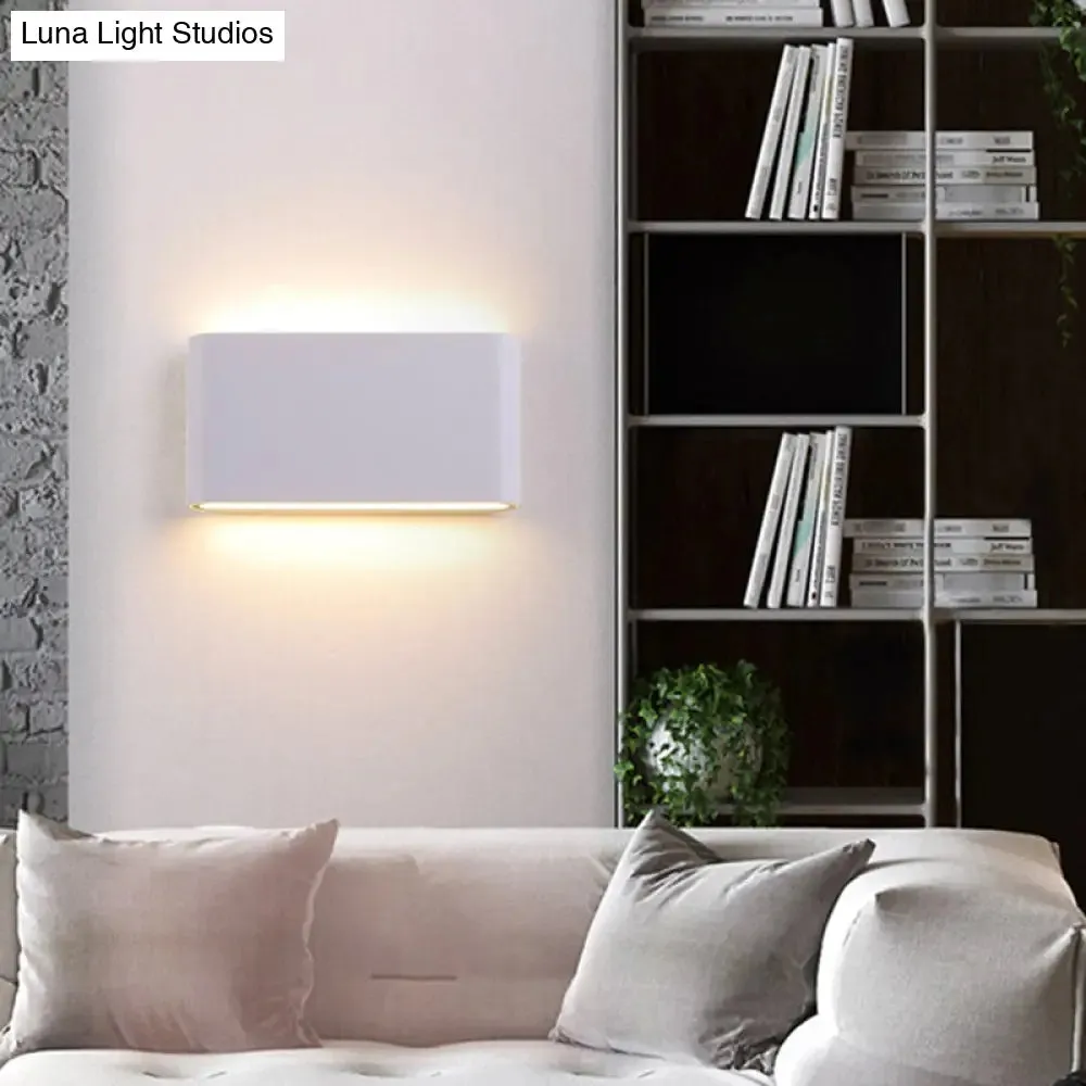 Nordic Aluminum Flush Mount Wall Lamp - Black/White LED Sconce Light Fixture (Small/Large)