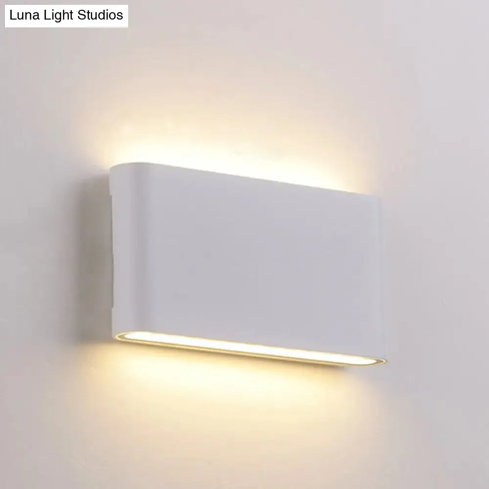 Nordic Aluminum Flush Mount Wall Lamp - Black/White LED Sconce Light Fixture (Small/Large)