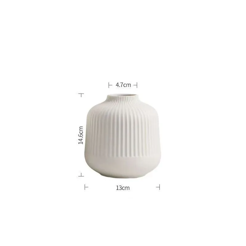 Nordic Small Caliber Insert Dried Flowers Decorative Ceramic Vases Modern Luxury Home Living Room Decoration Vases For Interior