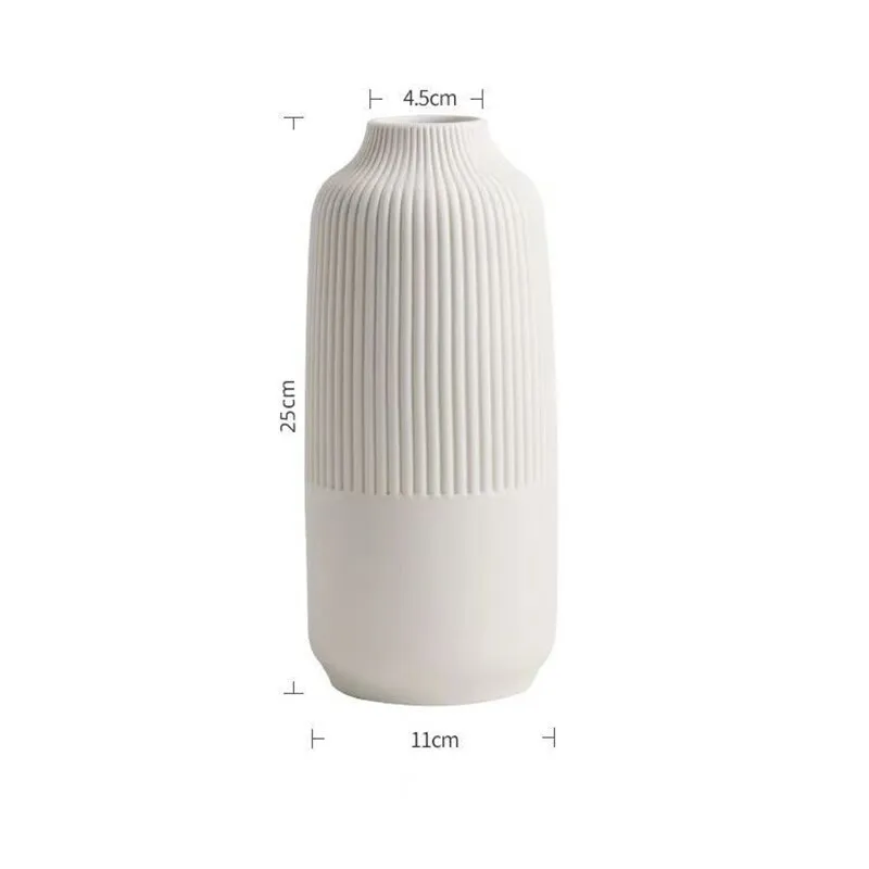 Nordic Small Caliber Insert Dried Flowers Decorative Ceramic Vases Modern Luxury Home Living Room Decoration Vases For Interior