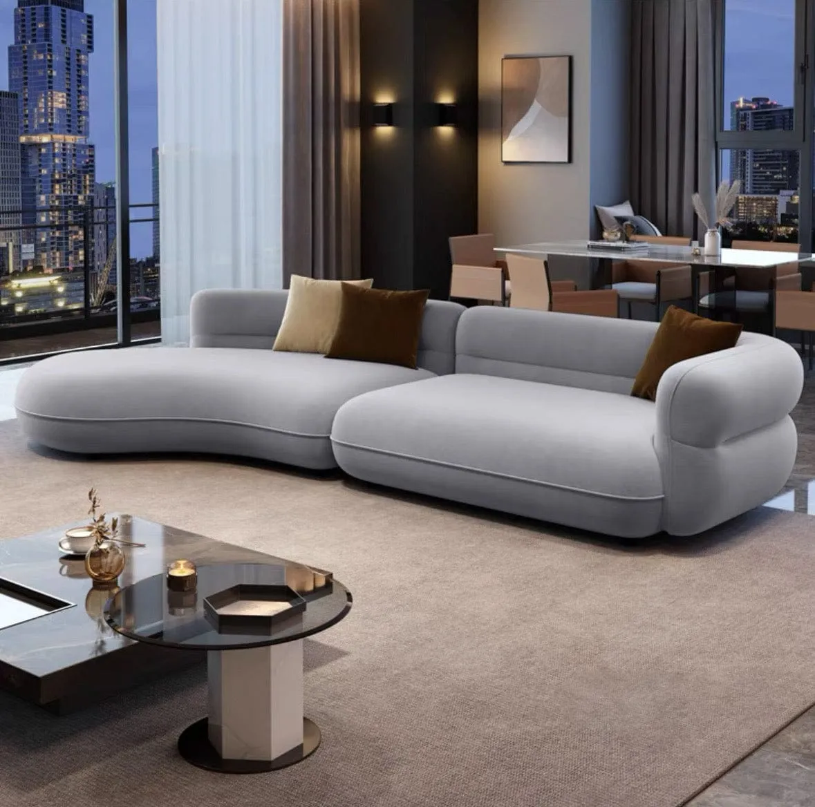 Nordin Scratch Resistant Curve Sofa