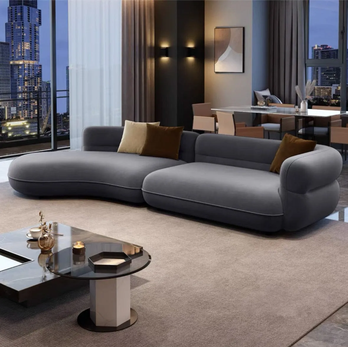 Nordin Scratch Resistant Curve Sofa