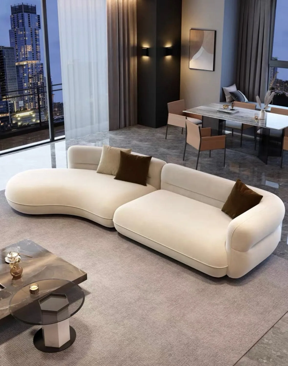 Nordin Scratch Resistant Curve Sofa
