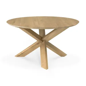 Oak Circle Round Dining Table - Varnished