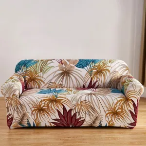 One Seater Leaves Design, Stretchable Sofa Cover.