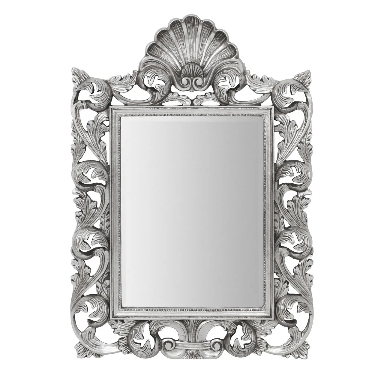Ornate Mirror -Silver Shell - 126 cm