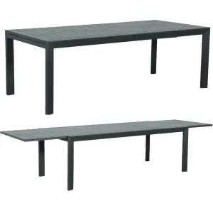 Oslo Aluminium Outdoor Extension Dining Table - Gunmetal
