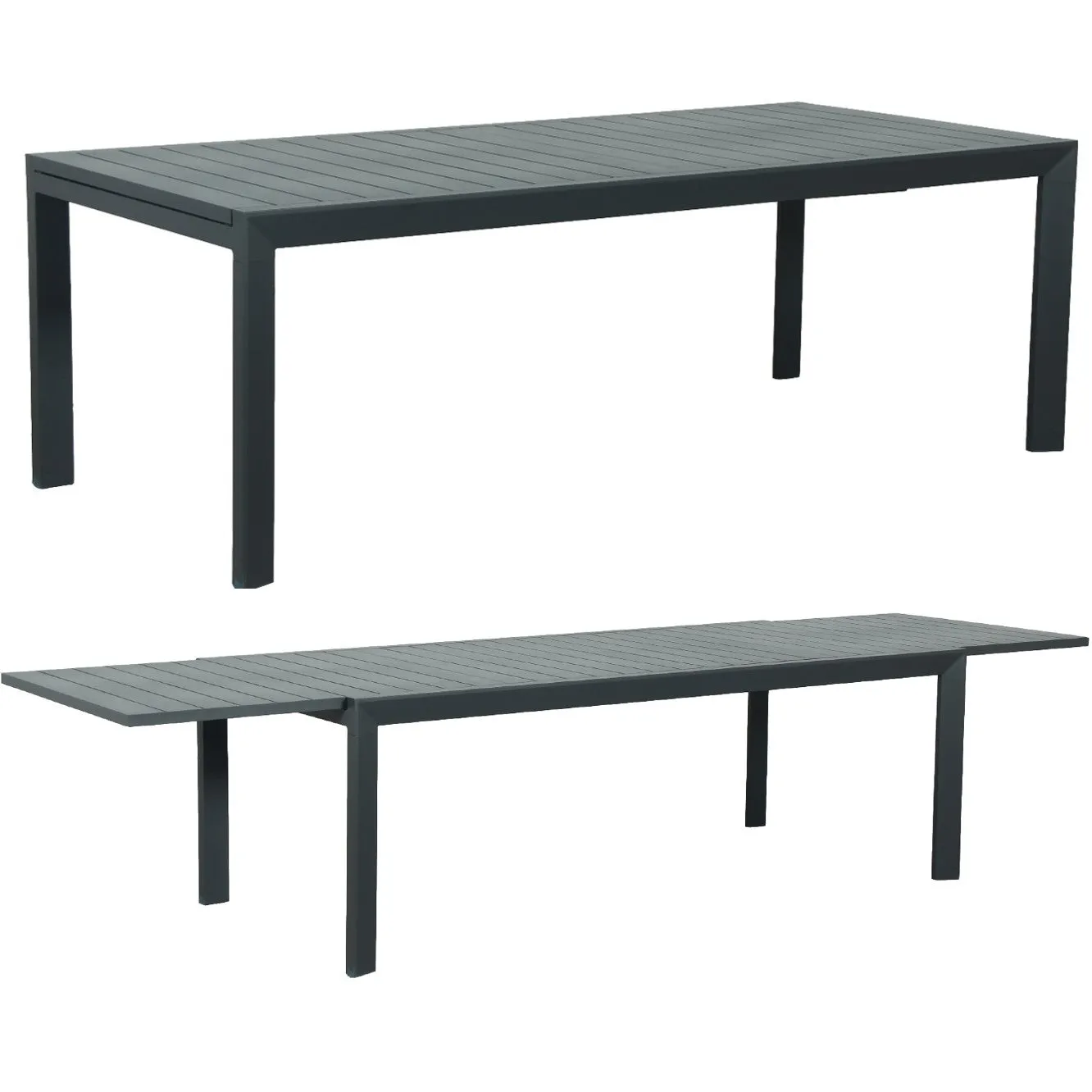Oslo Aluminium Outdoor Extension Dining Table - Gunmetal