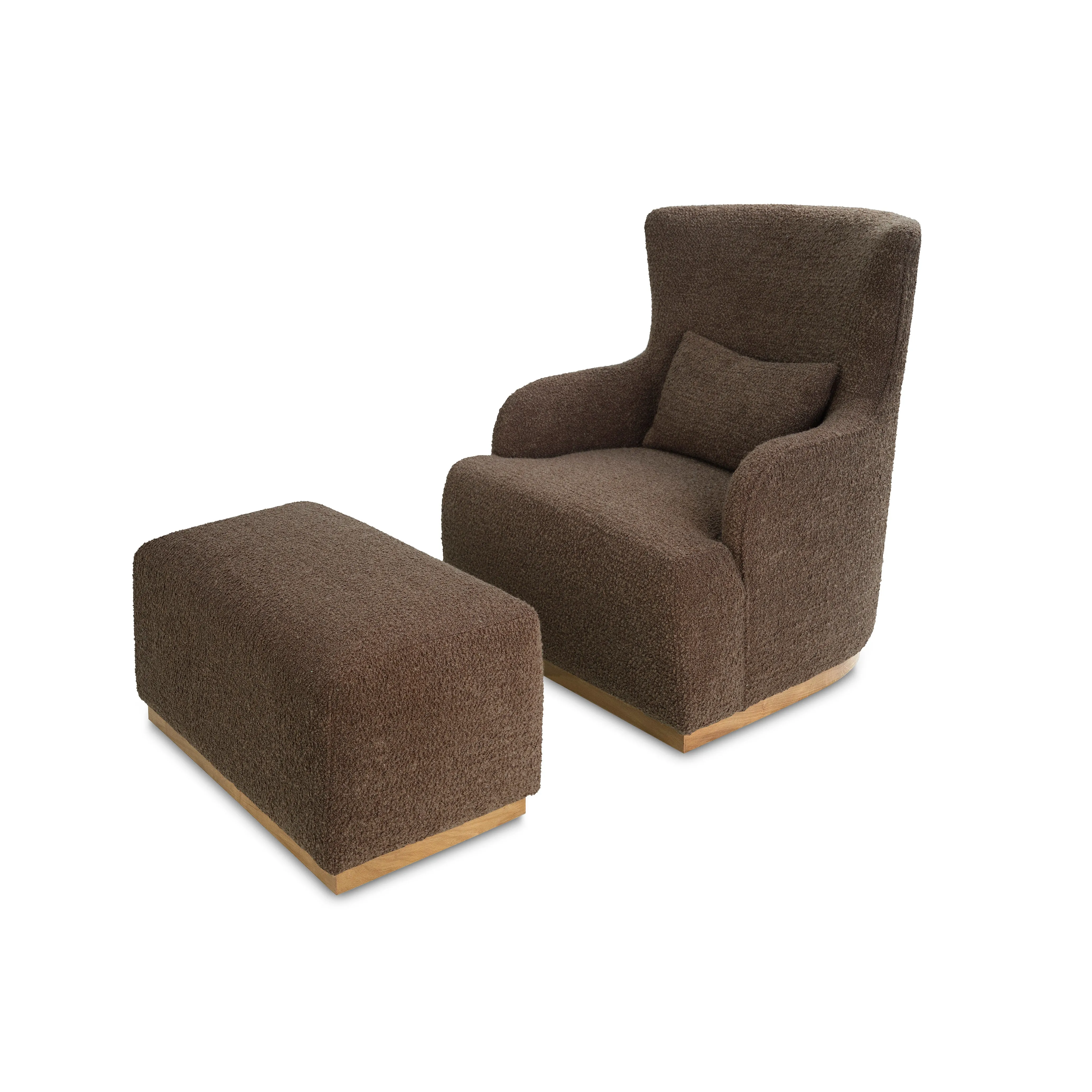 Oslo Ottoman Wooly Chocolate