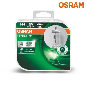 Osram P43T Ultra Life H4 Bulb Set
