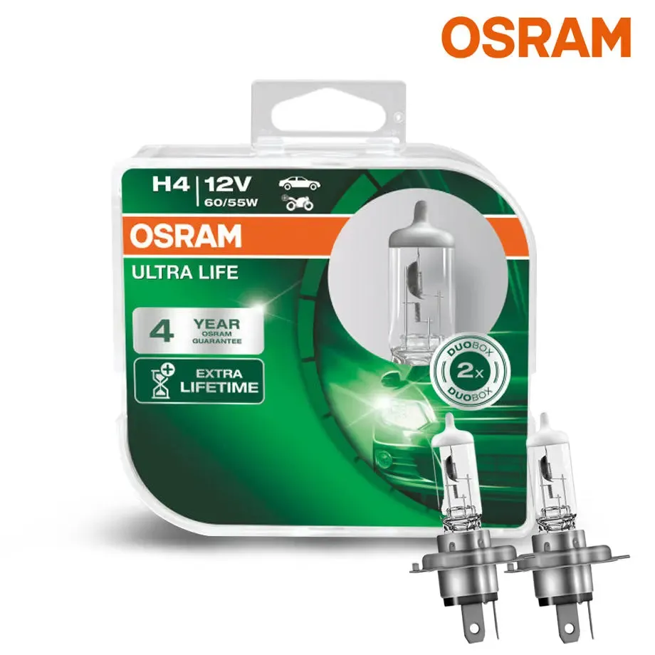 Osram P43T Ultra Life H4 Bulb Set
