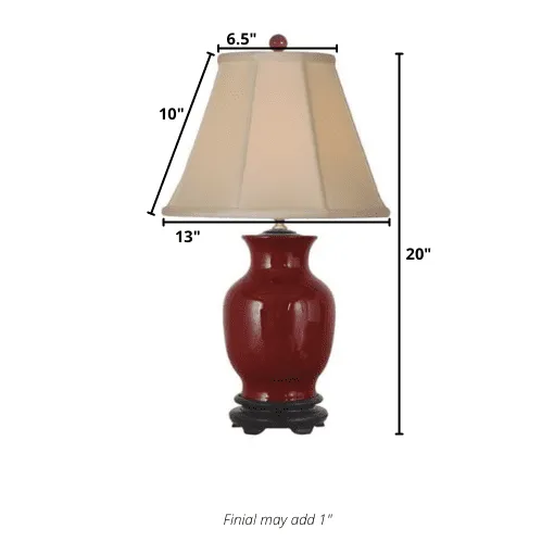 Oxblood Porcelain Vase Table Lamp