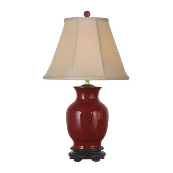 Oxblood Porcelain Vase Table Lamp