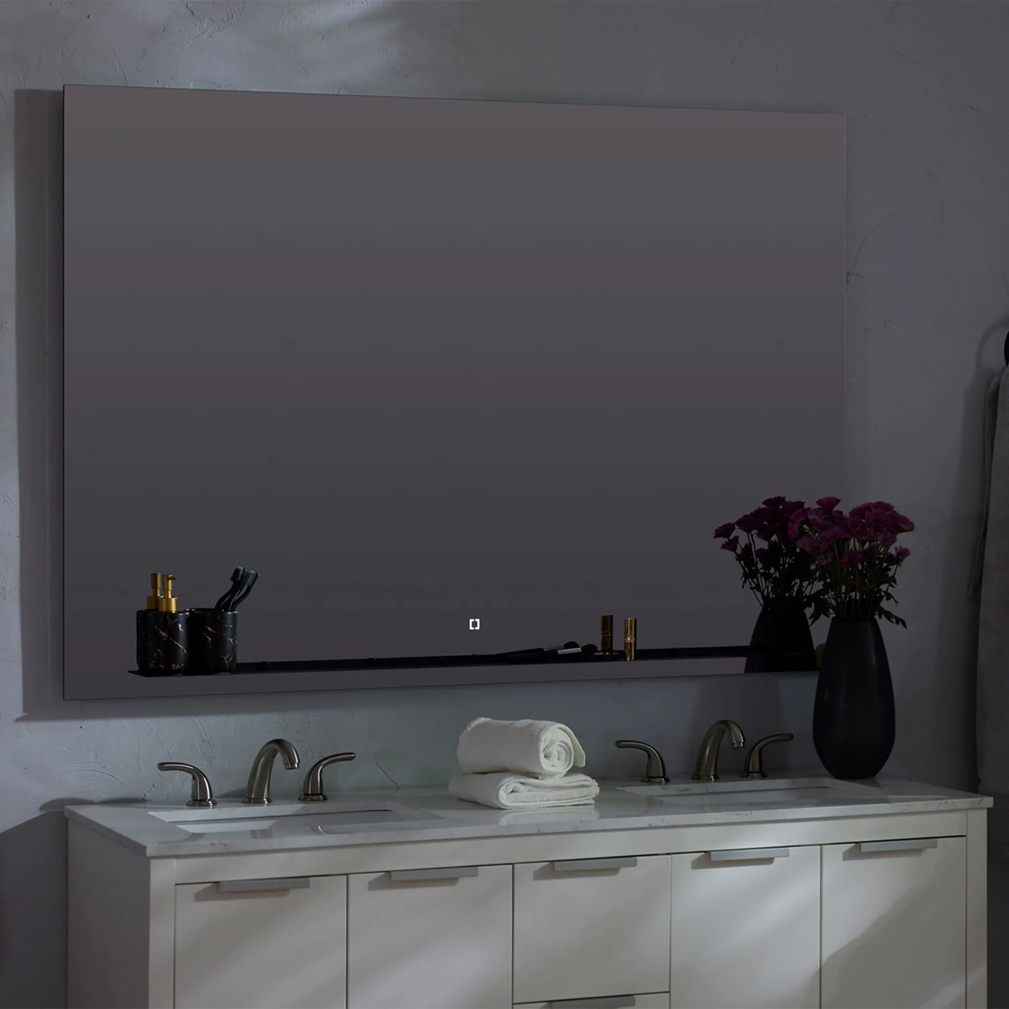 Oxygen Skylight 3-0302-15 Designer Rectangle Mirror 36x36 Inch - Black