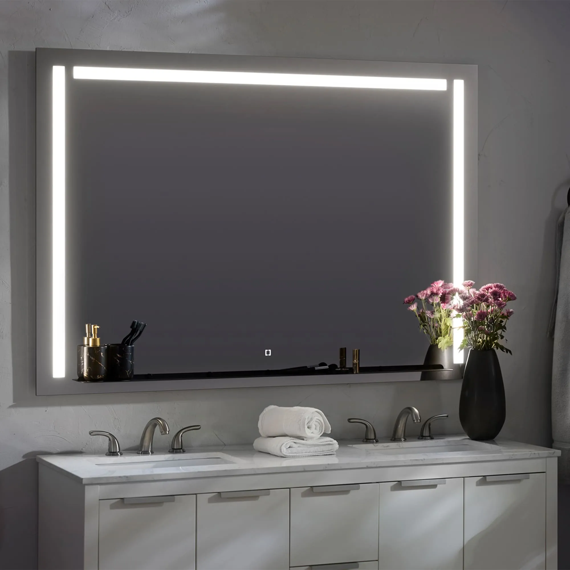 Oxygen Skylight 3-0302-15 Designer Rectangle Mirror 36x36 Inch - Black