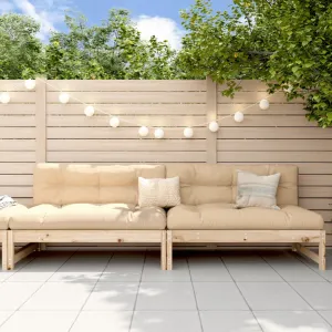 Patio Middle Sofas 2 pcs 47.2"x31.5" Solid Wood Pine