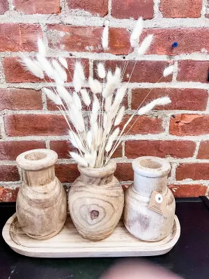 Paulownia Vase with Tray