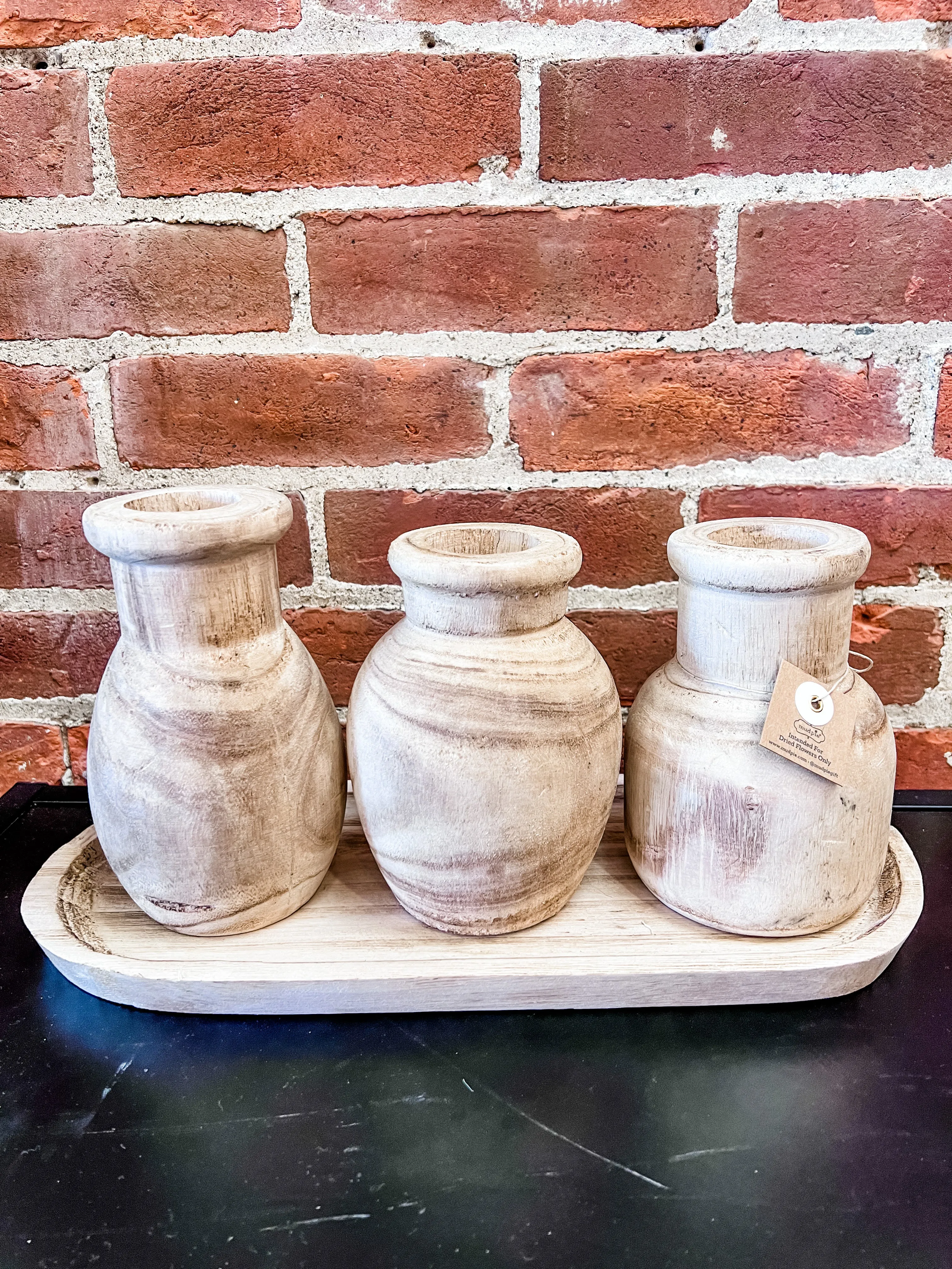 Paulownia Vase with Tray