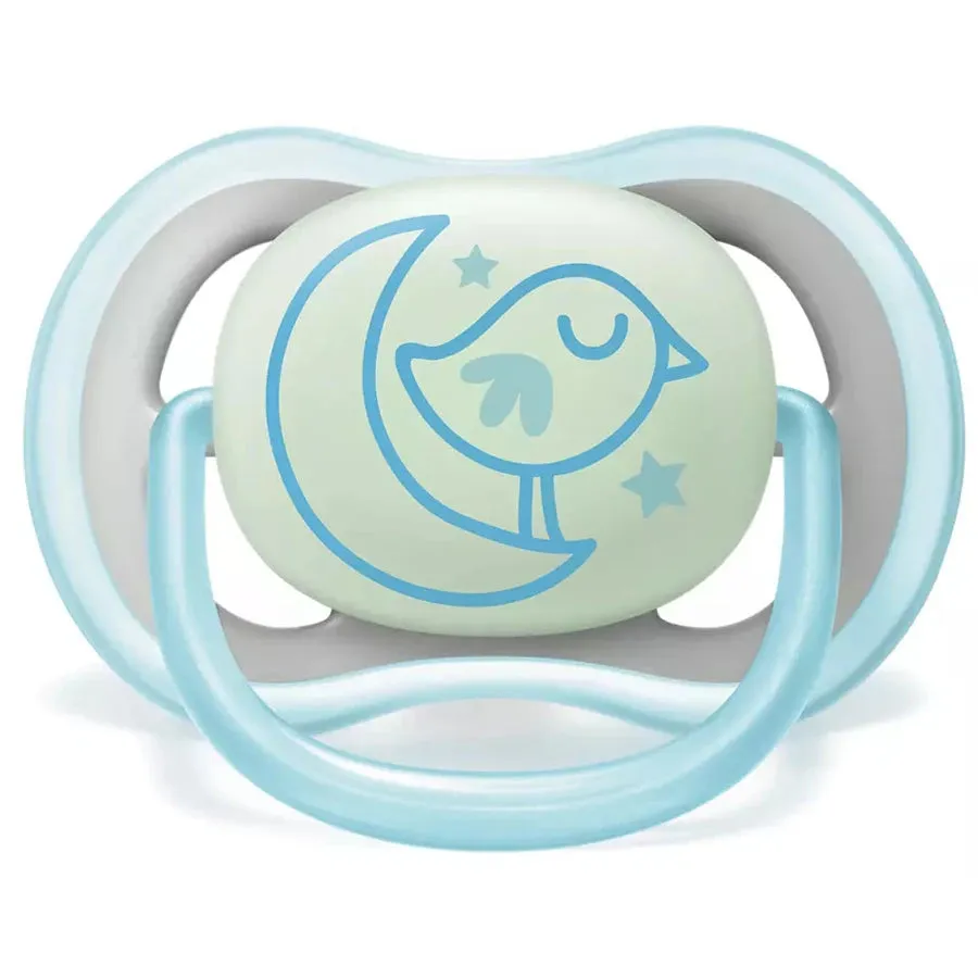 Philips Avent Silicone Ultra Air Night Soother (6-18m) Boy 2pcs - SCF376/21