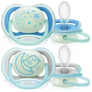 Philips Avent Silicone Ultra Air Night Soother (6-18m) Boy 2pcs - SCF376/21
