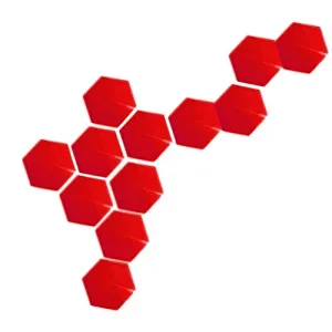 Pinakine® 12pcs Hexagon 3D Mirror Wall Stickers Self-Adhesive Art Decoration Red