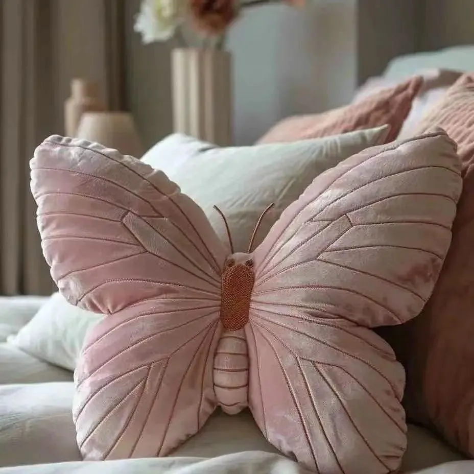 Pink Butterfly Pillow