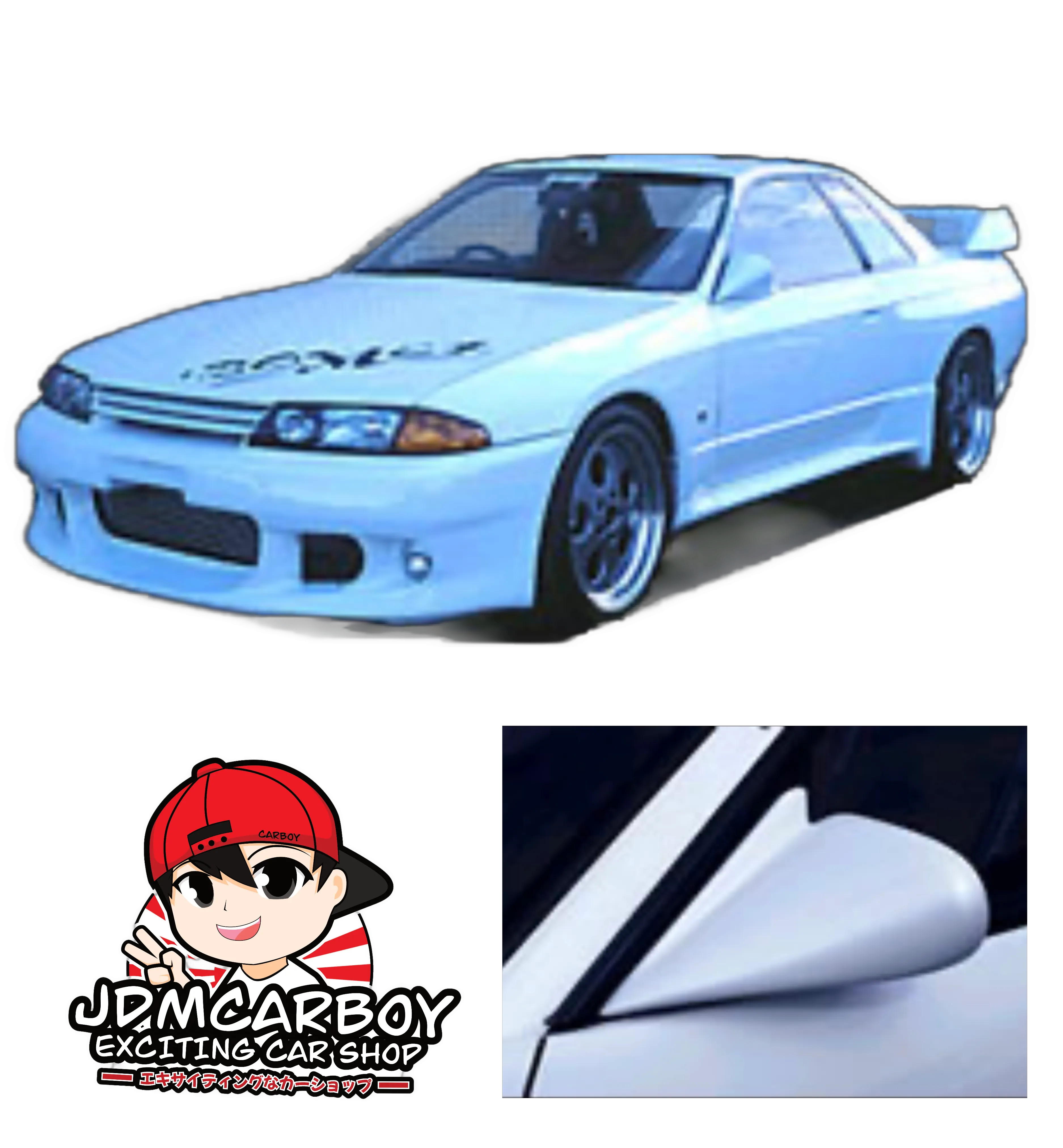 "89-94 Nissan Skyline R32 Bomex Side Mirrors - Upgrade Your GTR with Style and Performance | JDMCarboy"