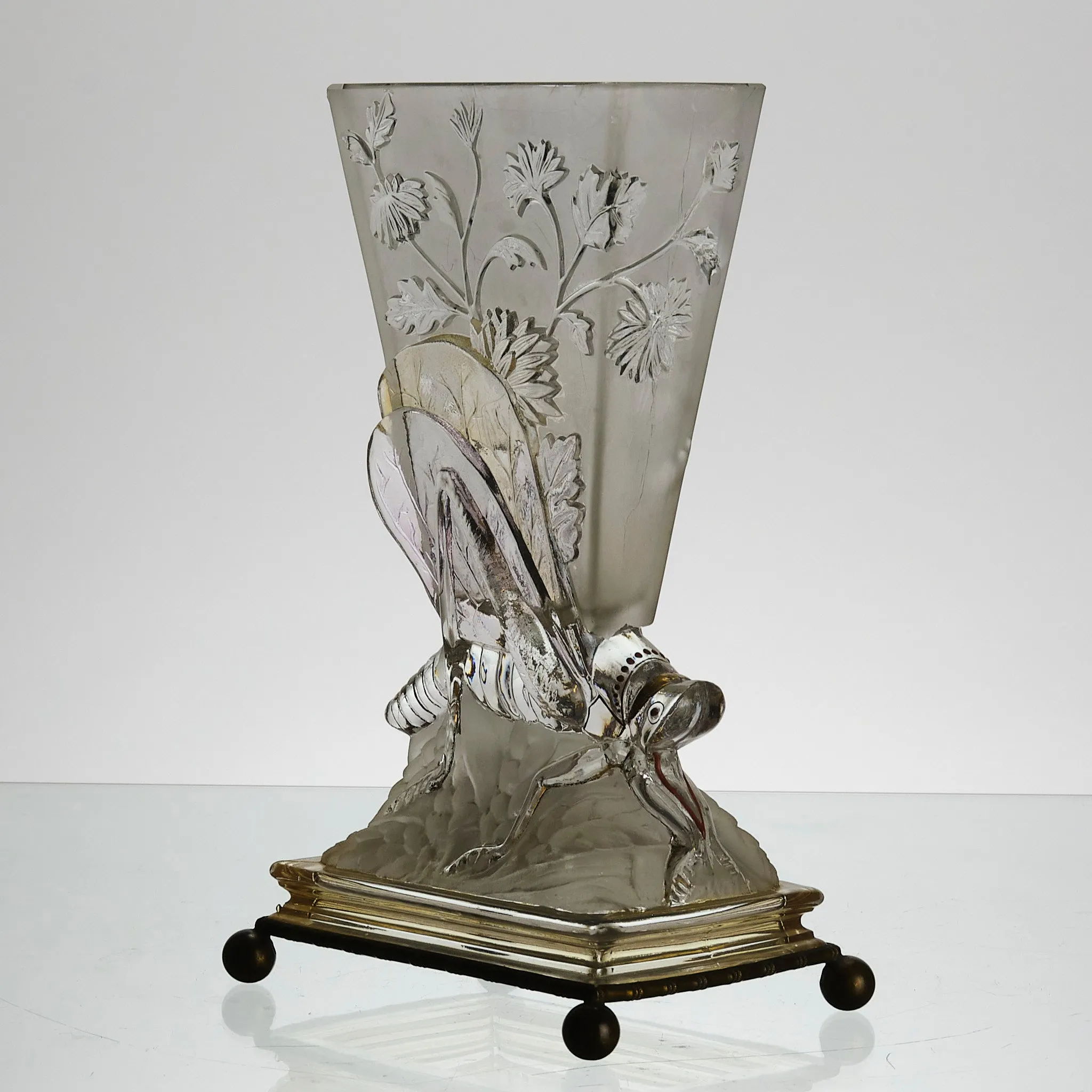 "Grasshopper Vase" Baccarat Glass