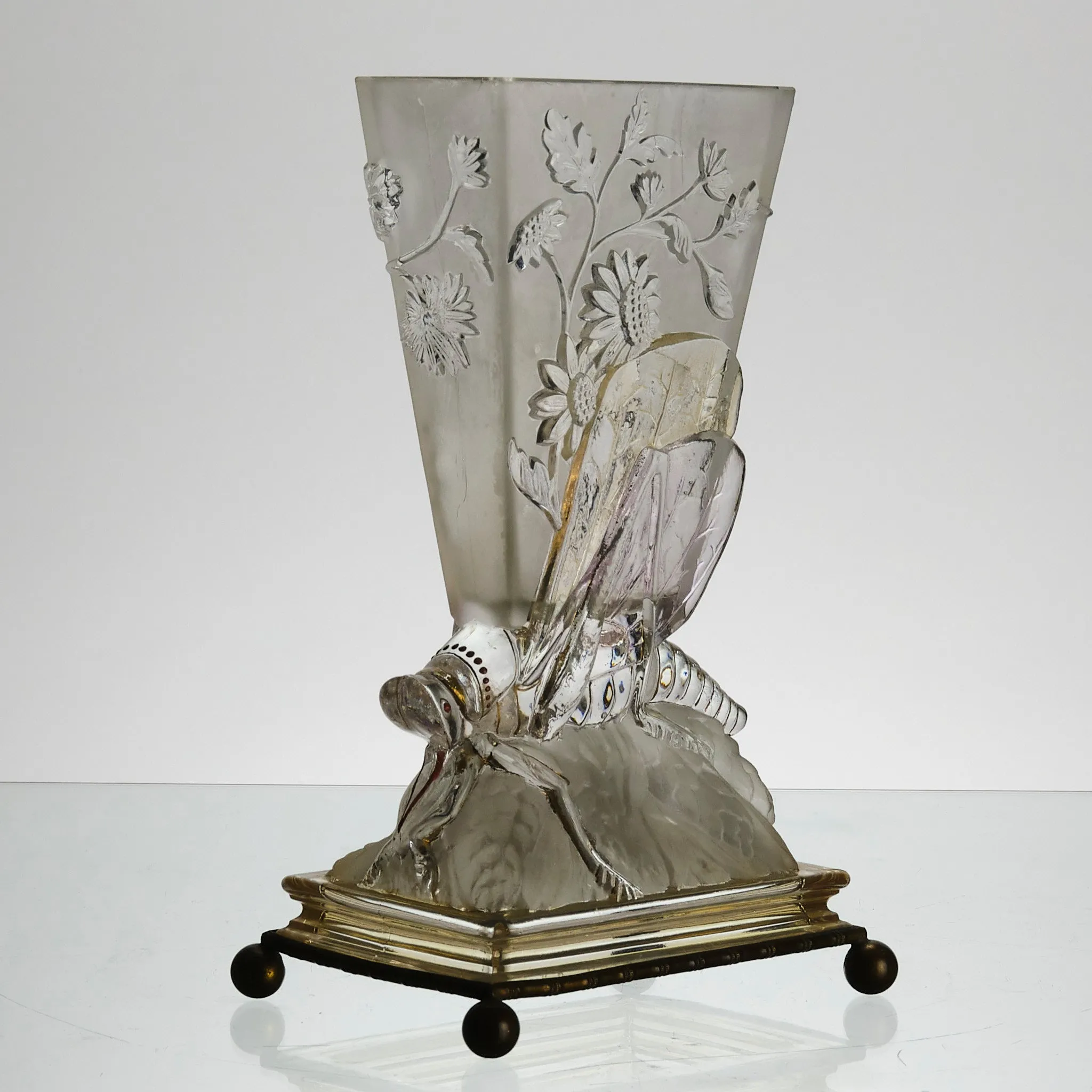 "Grasshopper Vase" Baccarat Glass