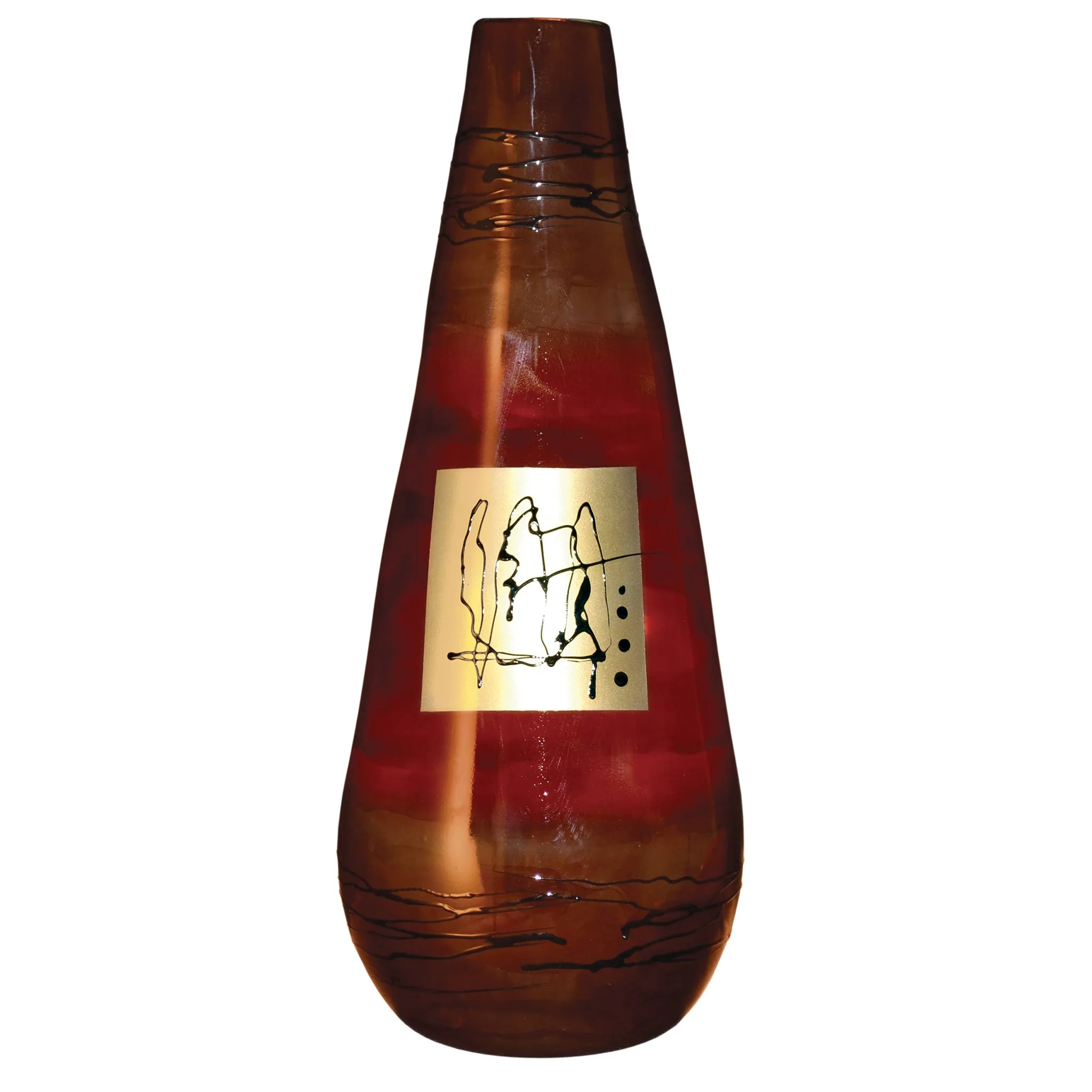 Red Gold Glass Vase