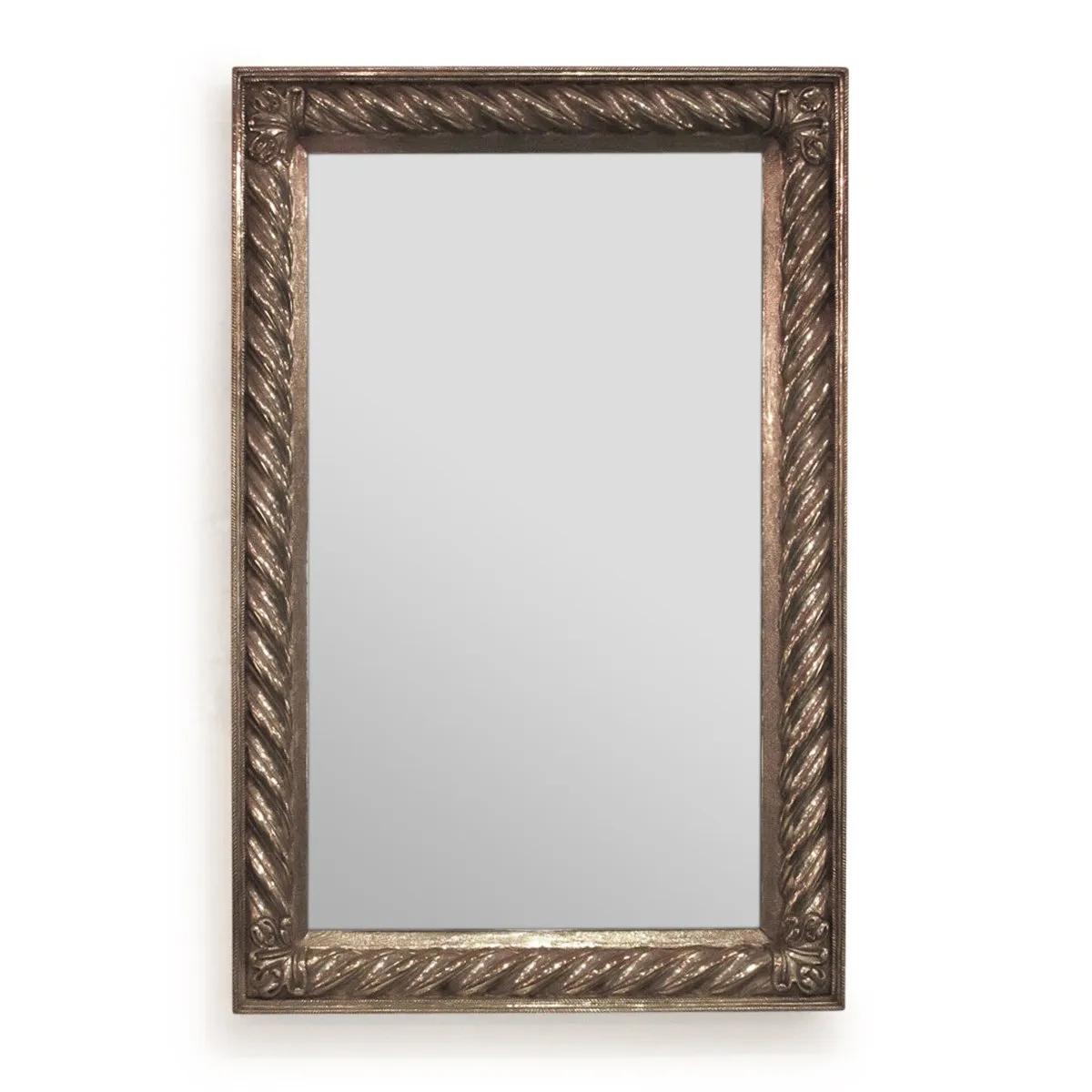 Regency Style Sterling Silver Covered Mirror from Udaipur