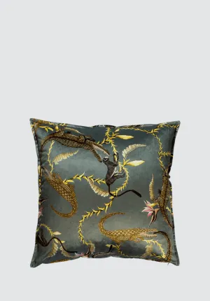 River Chase | Silver Ripple Velvet Cushion Cover
