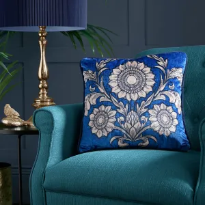 Romilly Cushion by Laurence Llewelyn-Bowen in Blue 43 x 43cm