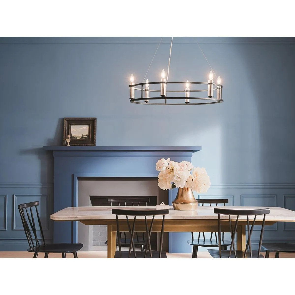 Rosalind 33 in. 6 Lights Chandelier Black finish