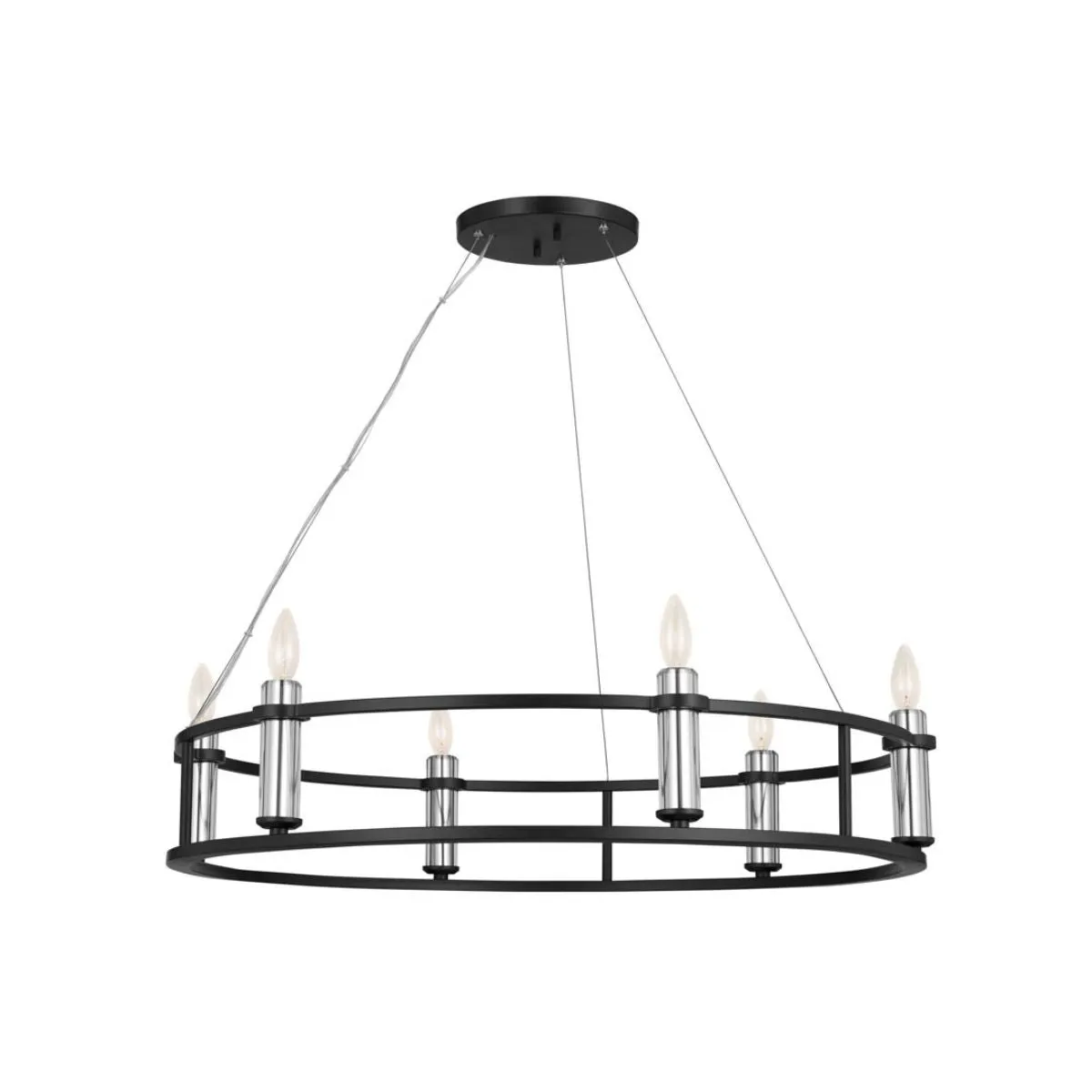 Rosalind 33 in. 6 Lights Chandelier Black finish