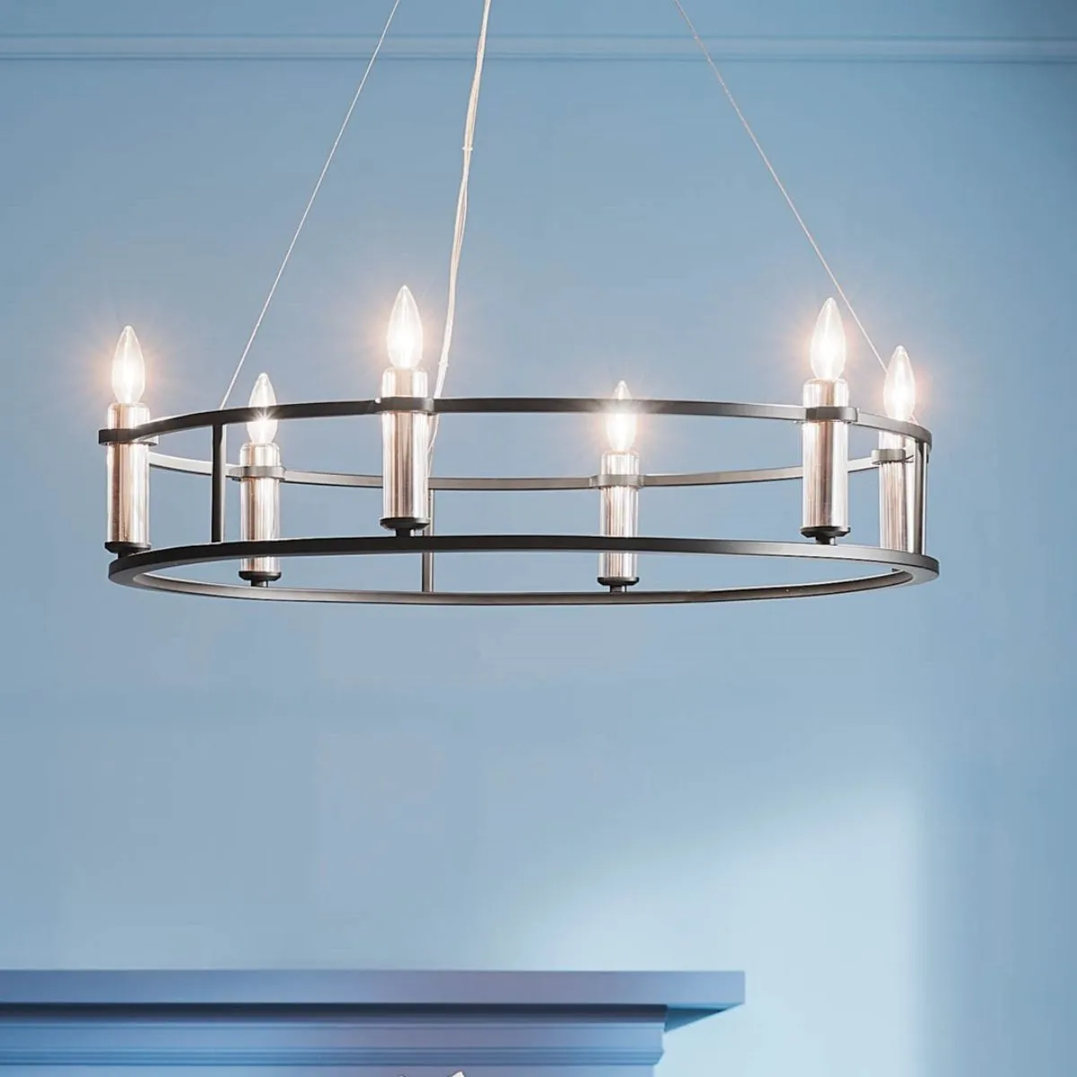 Rosalind 33 in. 6 Lights Chandelier Black finish