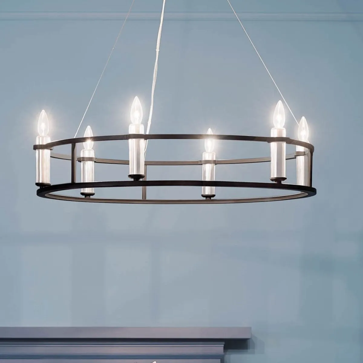 Rosalind 33 in. 6 Lights Chandelier Black finish