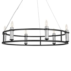 Rosalind 33 in. 6 Lights Chandelier Black finish